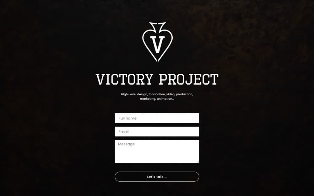 Victory Project website, built by Dazvix