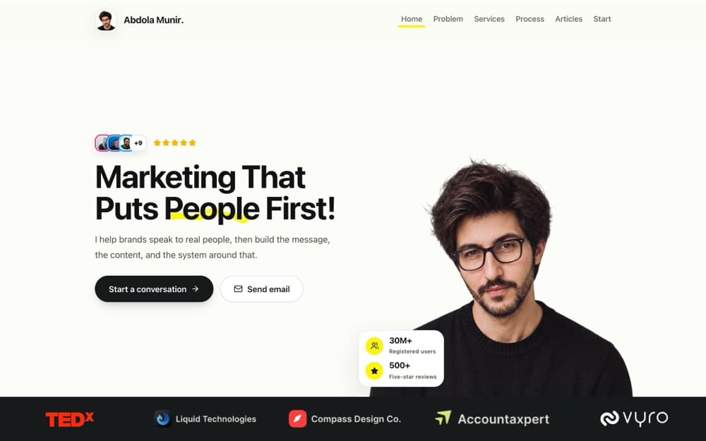 Abdola website, built by Dazvix